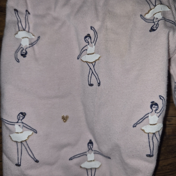 Carter's Light Pink Leggings Ballerina And Heart Print 3T - Picture 2 of 5